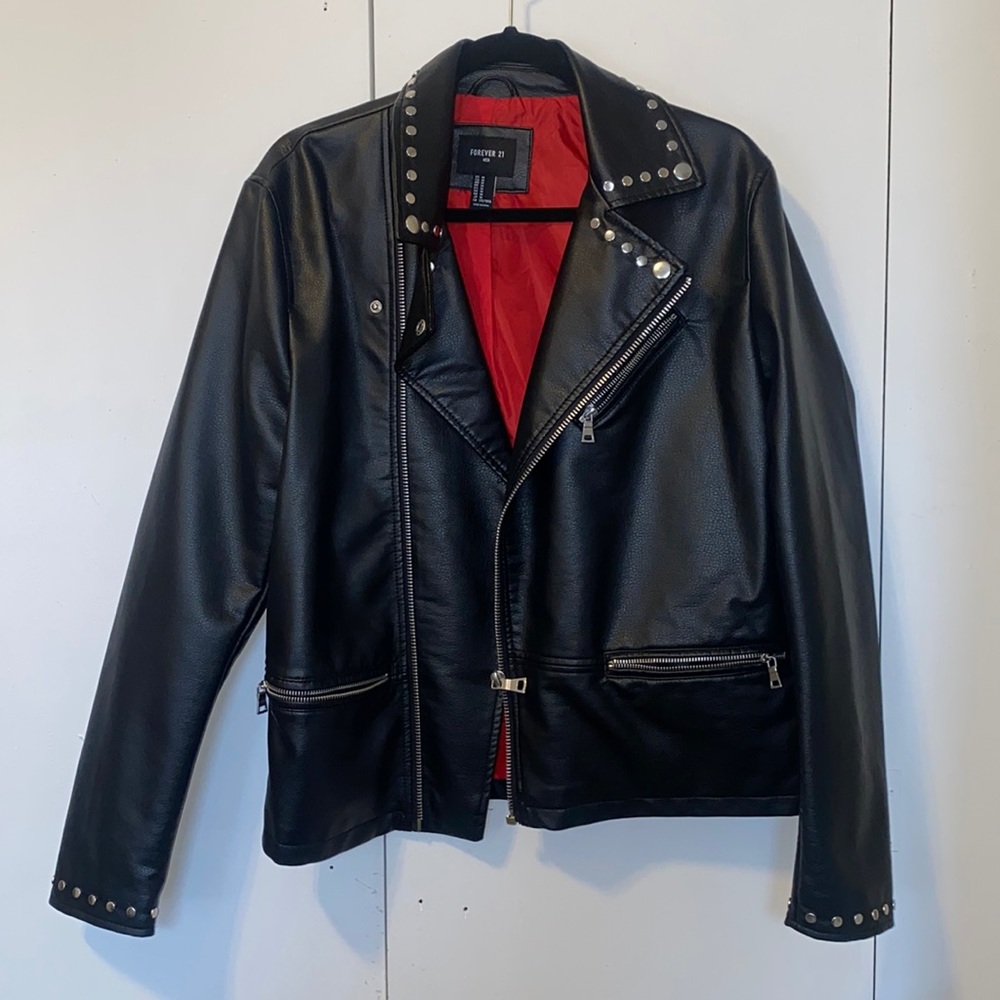 Forever 21 Leather Studded  Jacket
